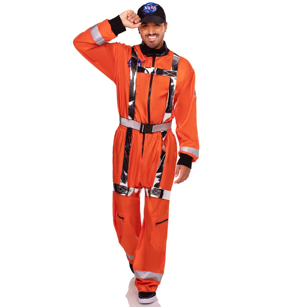 Leg Avenue - Cosmic Astronaut ZipUp Jumpsuit Kostuum - Oranje